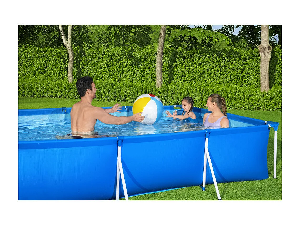 Piscina Fuori Terra Tubolare per Bambini Bestway Deluxe Splash Frame Pool 300x201x66 cm