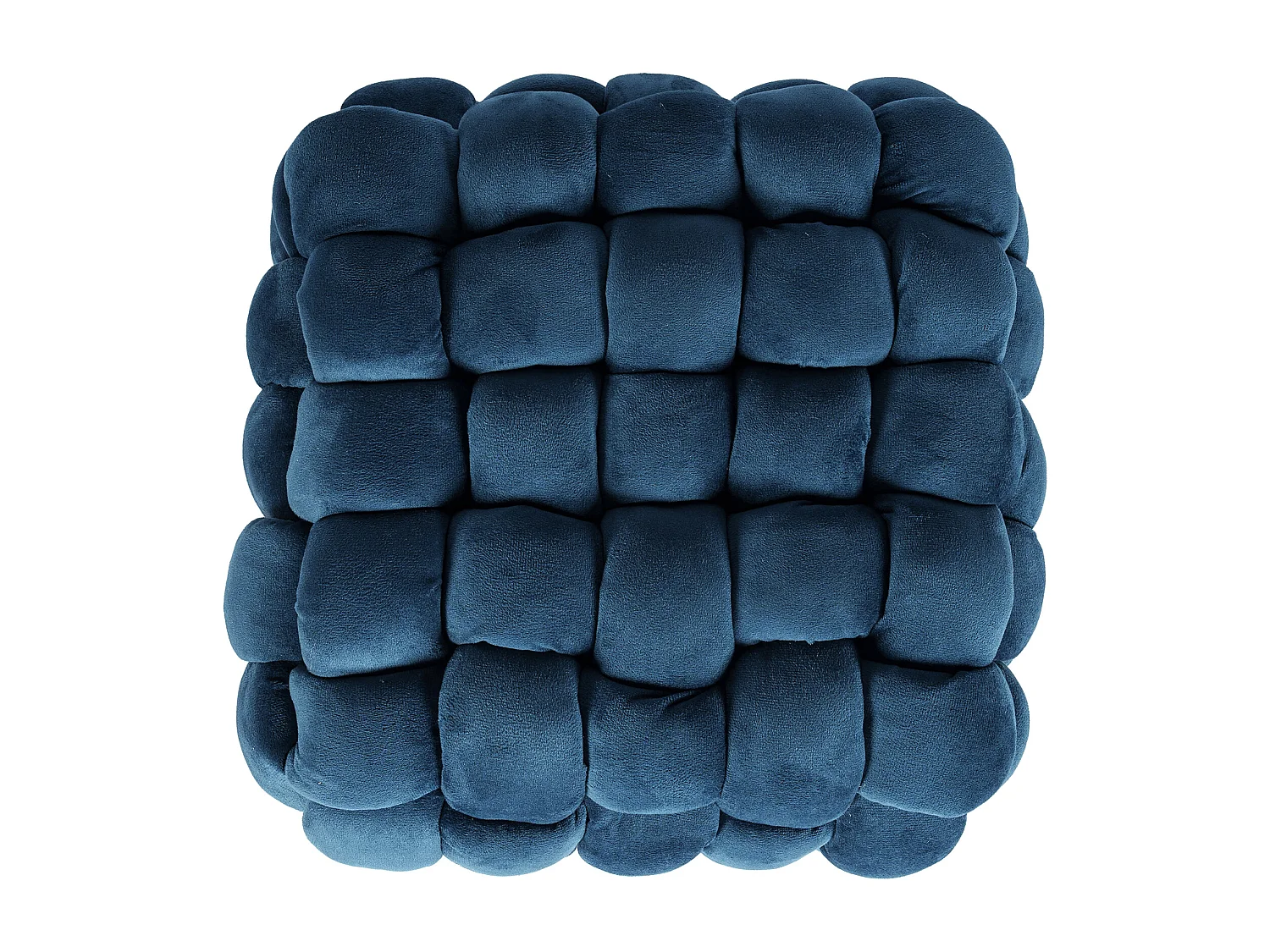Tabouret bas en velours et métal doré - Bleu - ESMEA