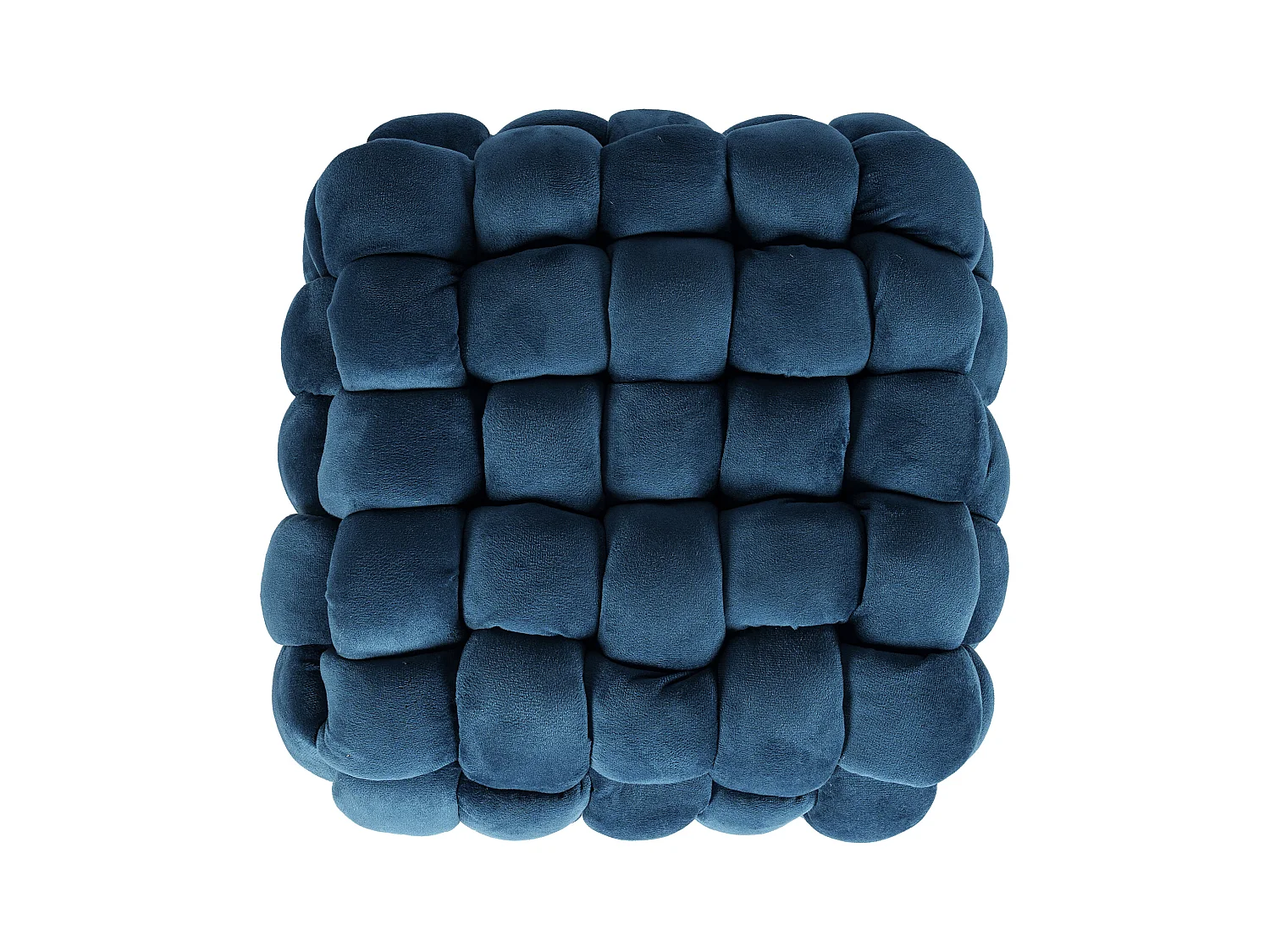 Taboret z weluru i złotego metalu - Niebieski - ESMEA