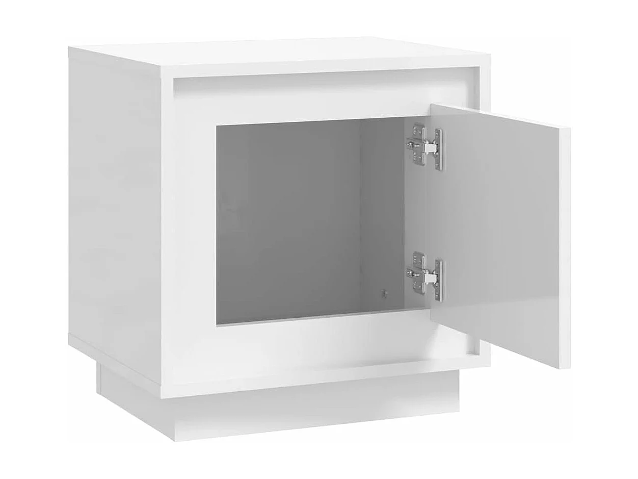 Tables de chevet 2pièces blanc brillant 44x35x45cm bois ingénierie
