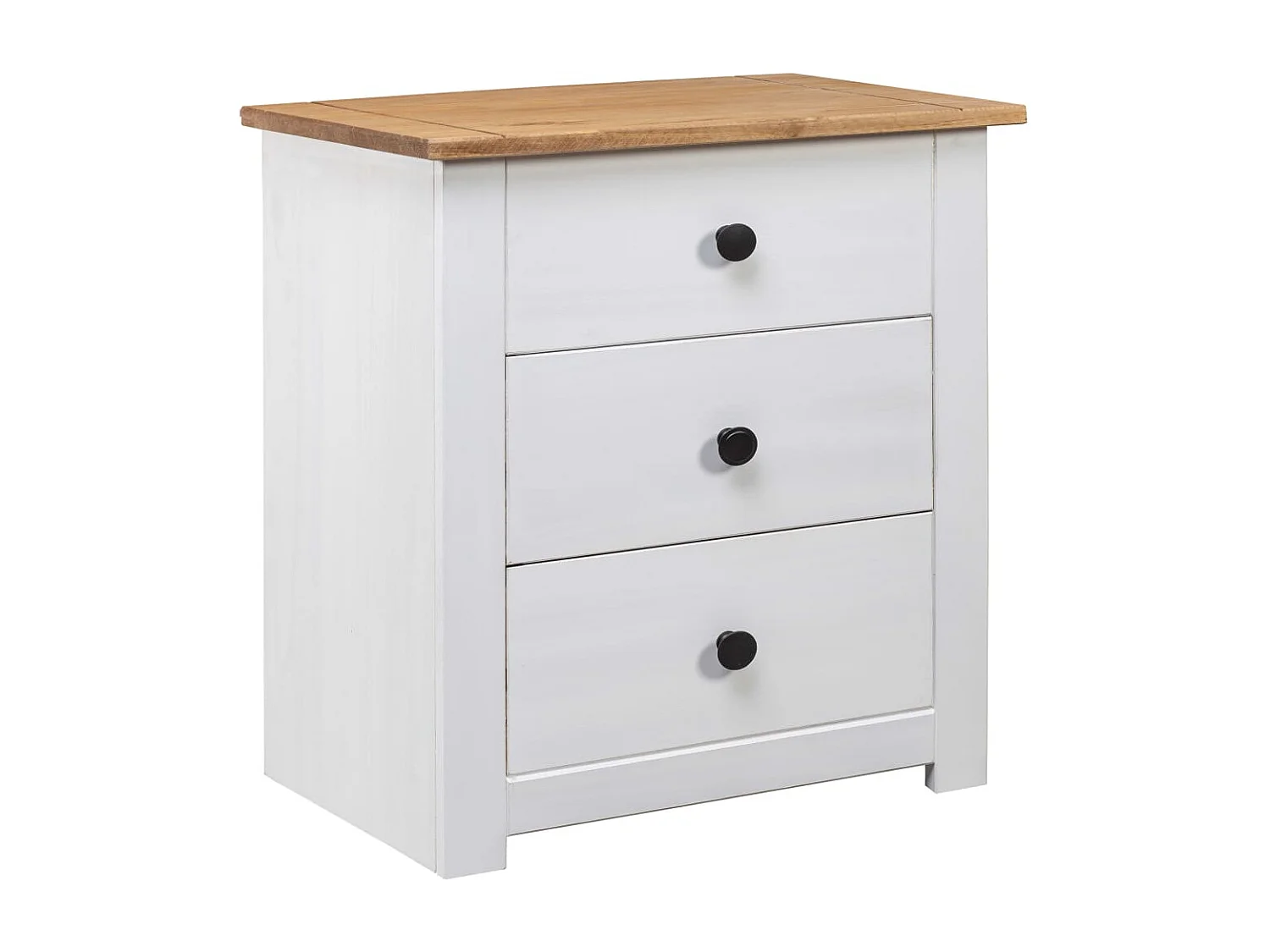 Table de chevet Blanc 46x40x57 cm Pin Gamme Panama