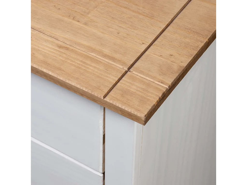 Table de chevet Blanc 46x40x57 cm Pin Gamme Panama