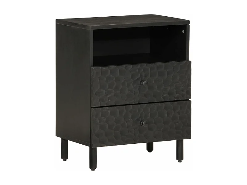 Mesa de cabeceira 50x33x60 cm madeira de mangueira maciça preto