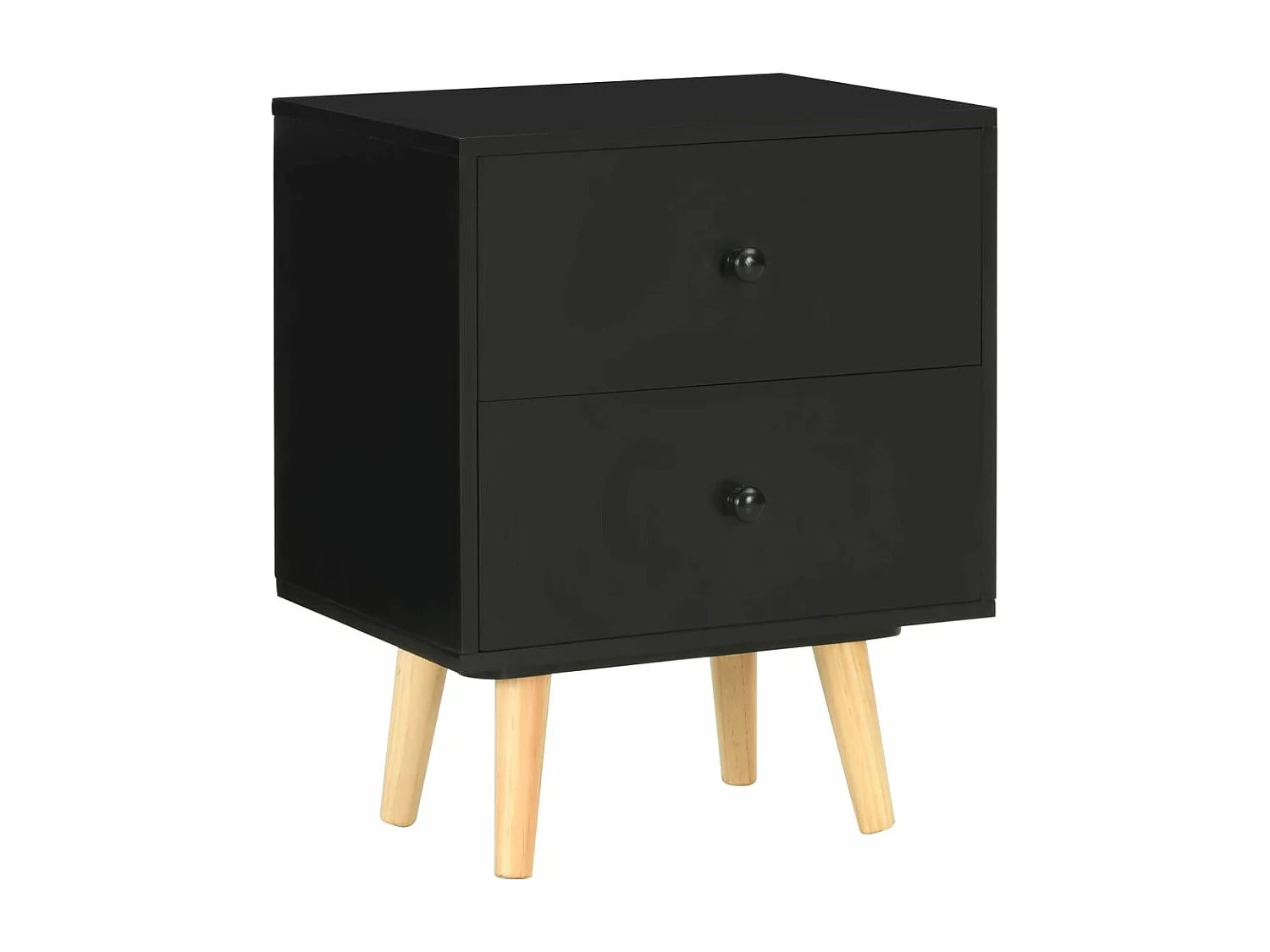 Tables de chevet 2 pièces Noir 40 x 30 x 50 cm Pin massif