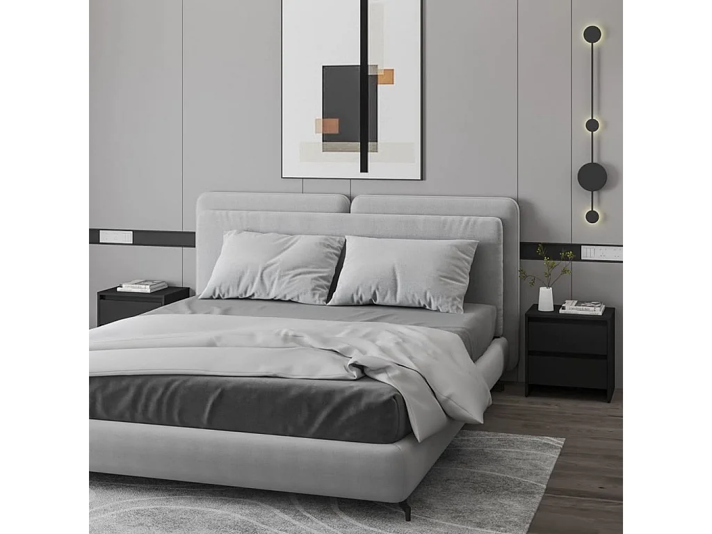 Nachtkastjes 2 st 45x34,5x44,5 cm bewerkt hout zwart