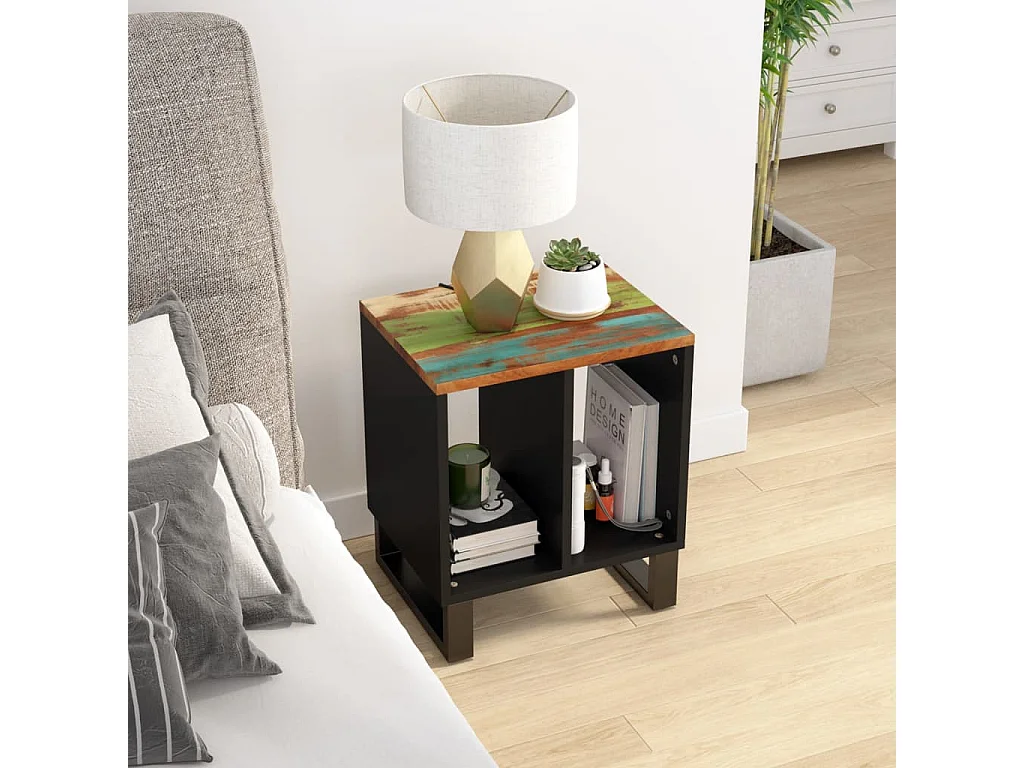 Table d'appoint 40x31x46cm Bois de récupération et d'ingénierie
