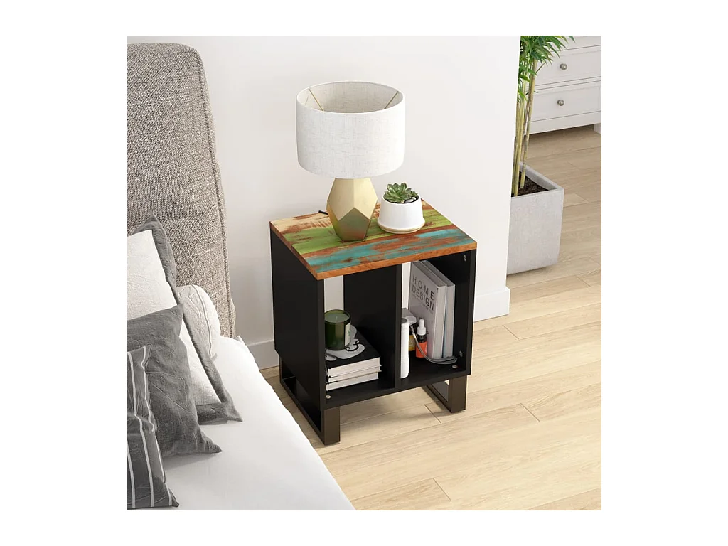 Table d'appoint 40x31x46cm Bois de récupération et d'ingénierie