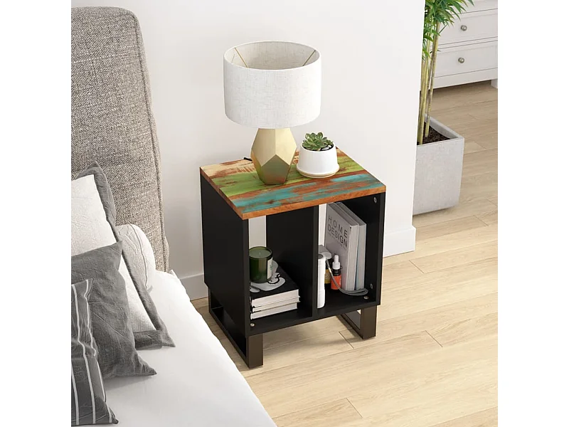 Table d'appoint 40x31x46cm Bois de récupération et d'ingénierie