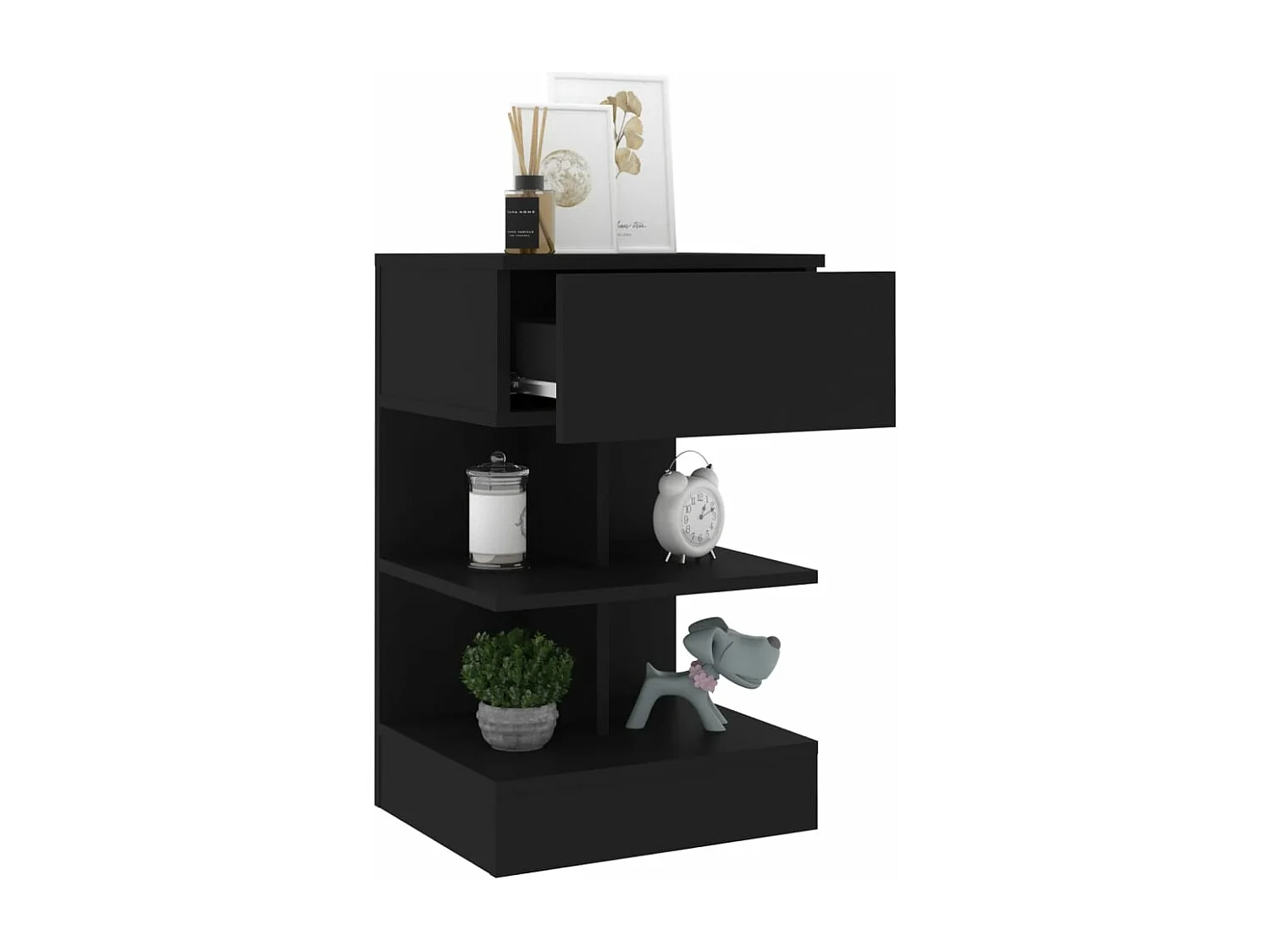 Table de chevet Noir 40x35x65 cm Aggloméré