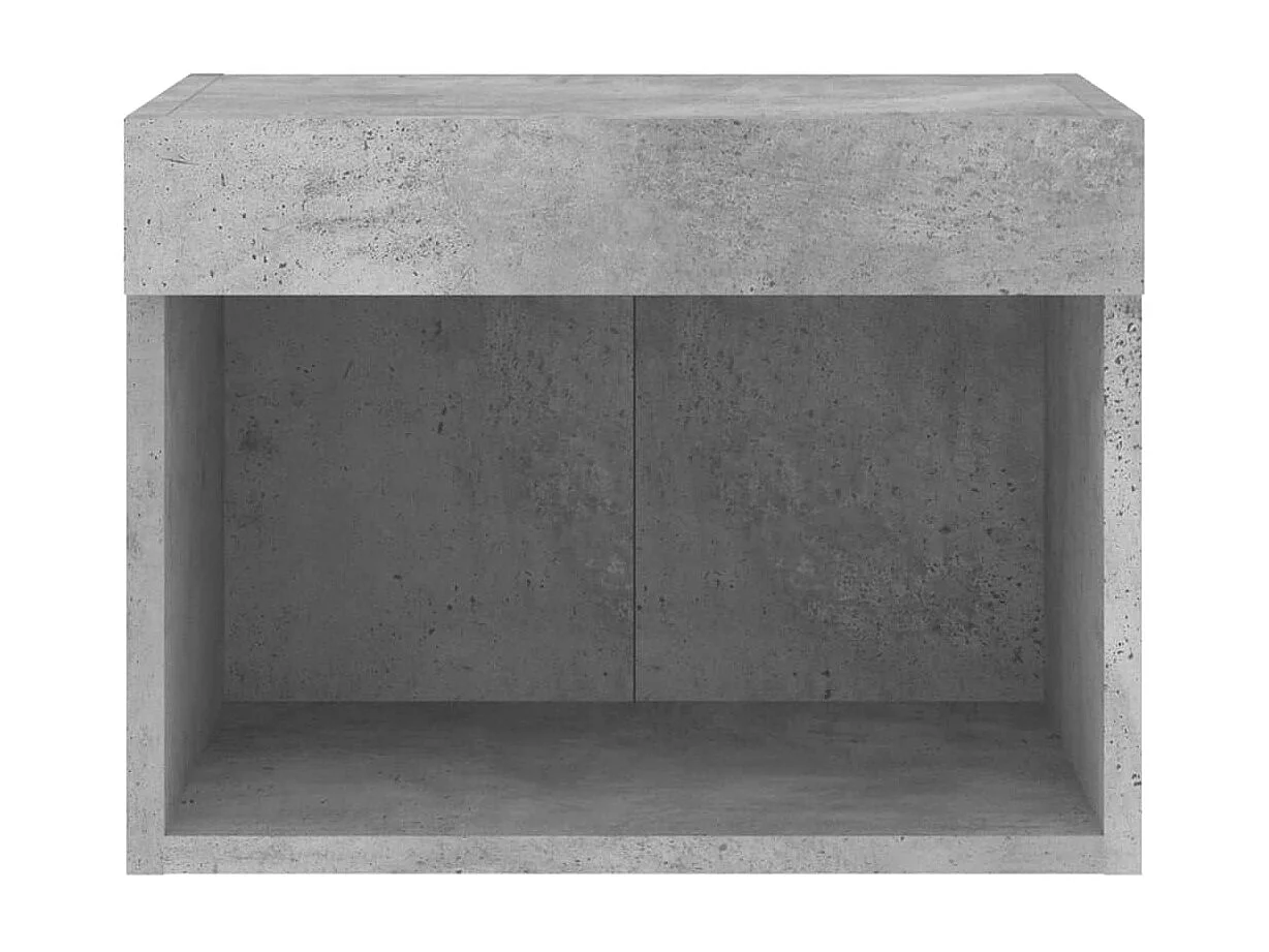 Table de chevet murale avec lumières LED gris béton