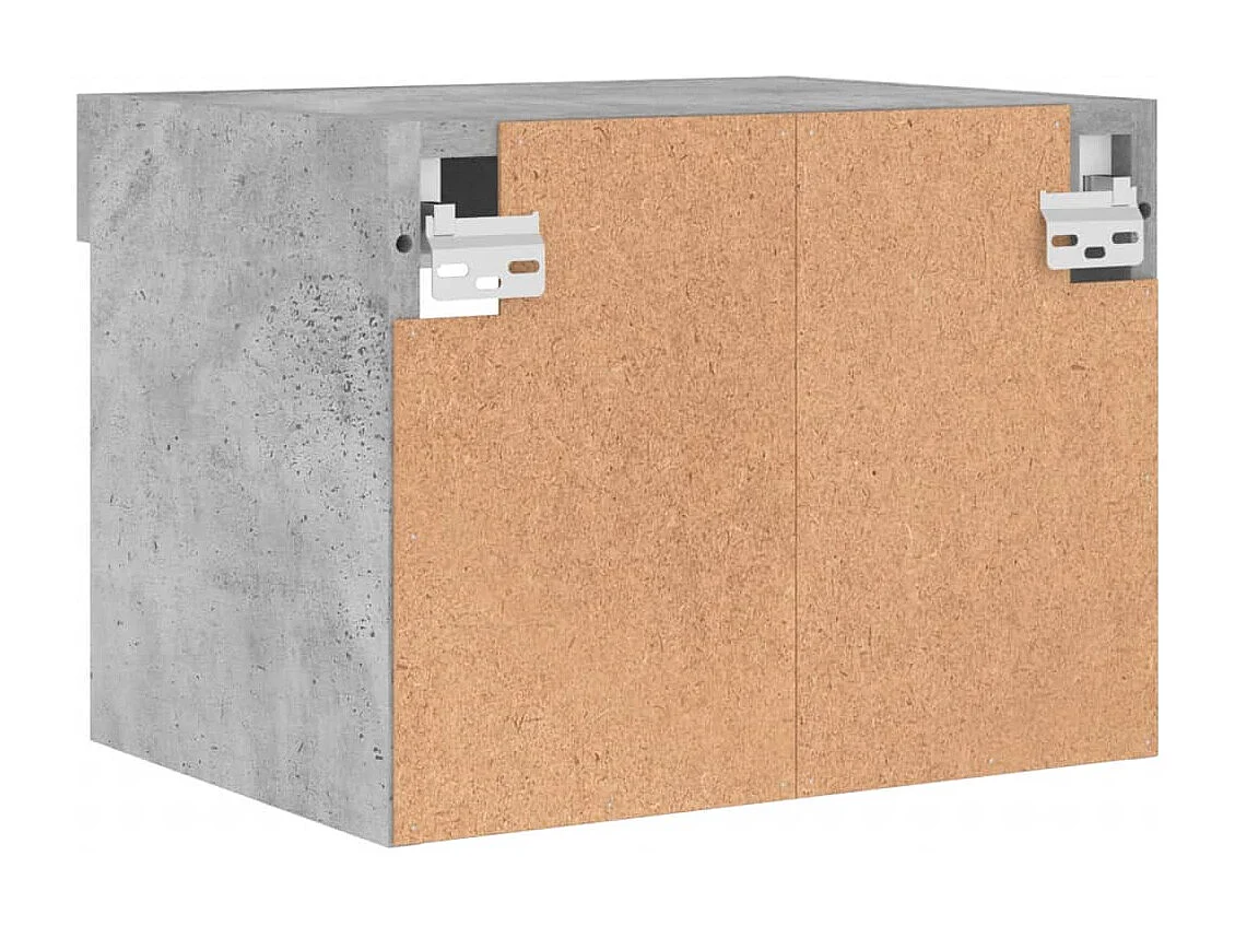 Table de chevet murale avec lumières LED gris béton