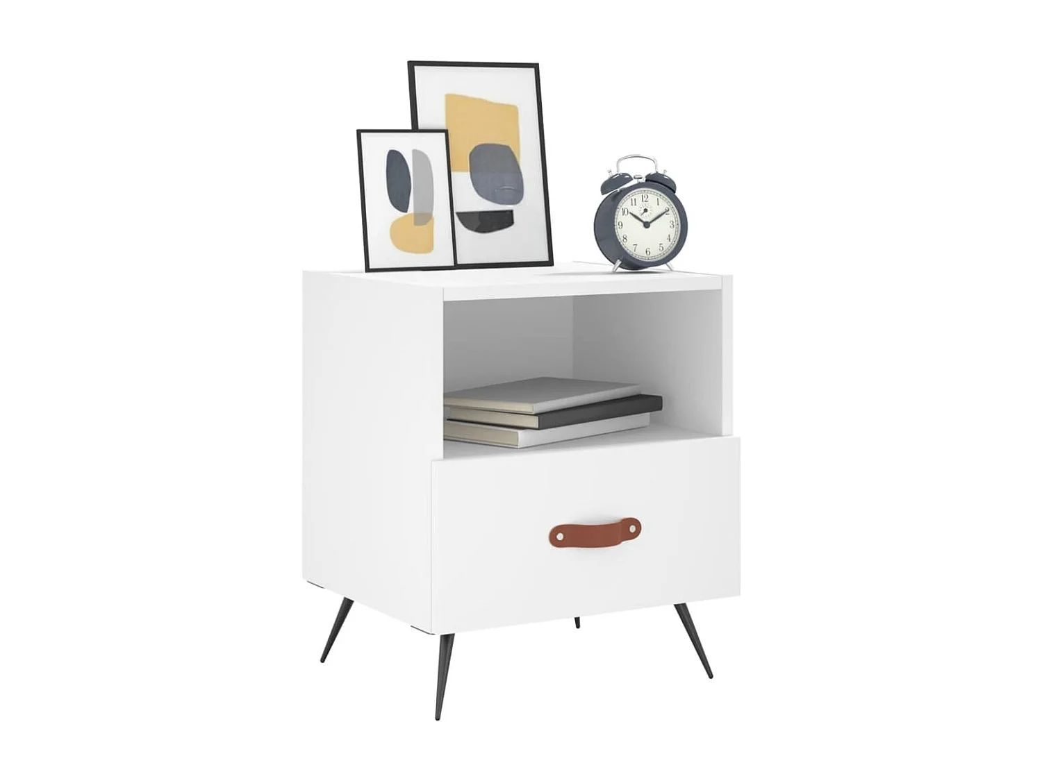 Table de chevet blanc 40x35x47,5 cm bois d’ingénierie