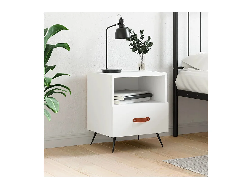 Mesa de cabeceira 40x35x47,5 cm derivados de madeira branco