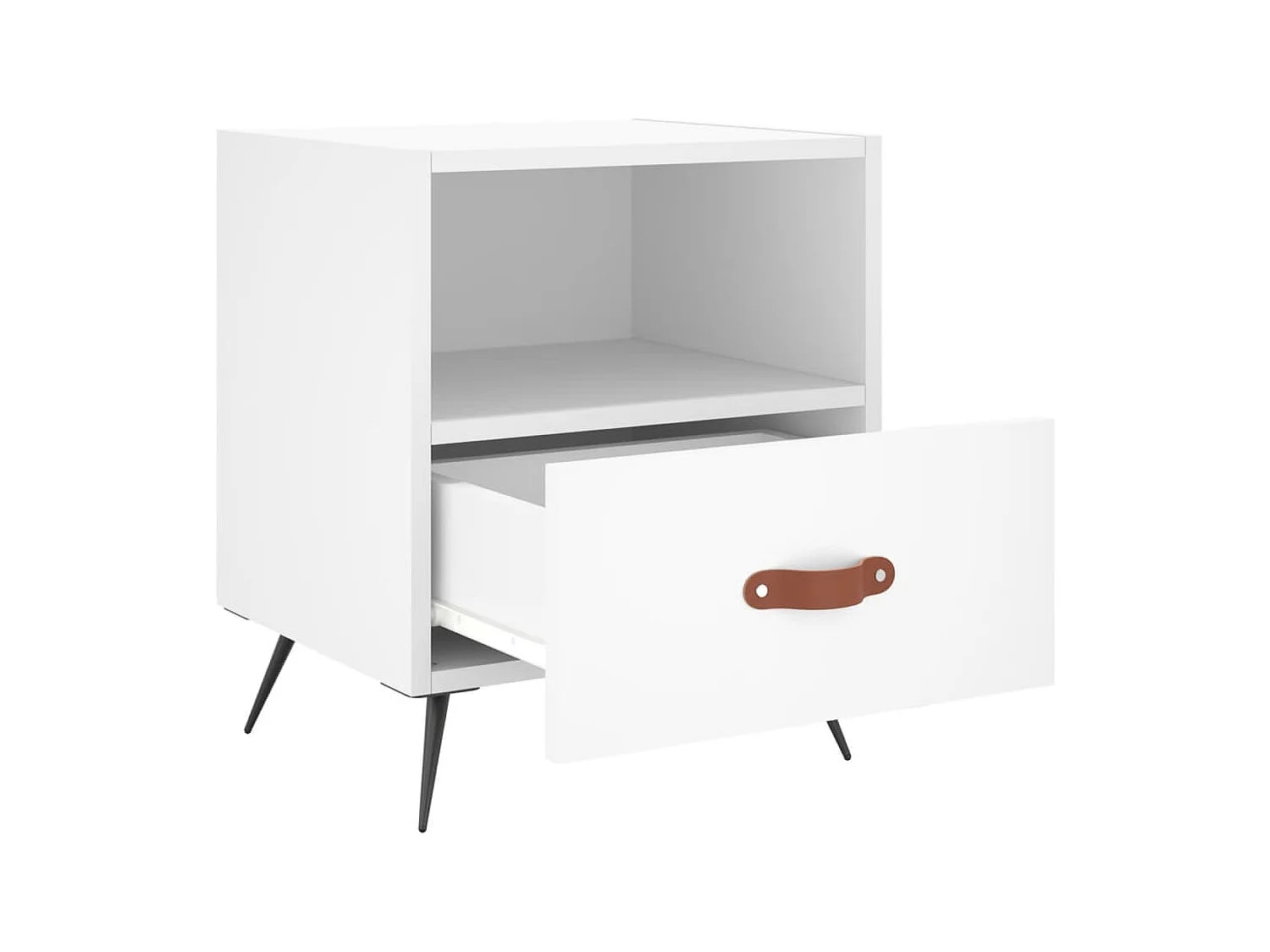 Table de chevet blanc 40x35x47,5 cm bois d’ingénierie