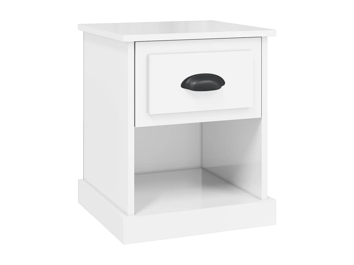 Mesa cabeceira 39x39x47,5cm derivados madeira branco brilhante