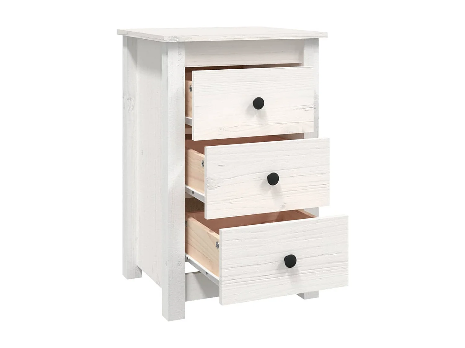 Table de chevet Blanc 40x35x61,5 cm Bois de pin massif