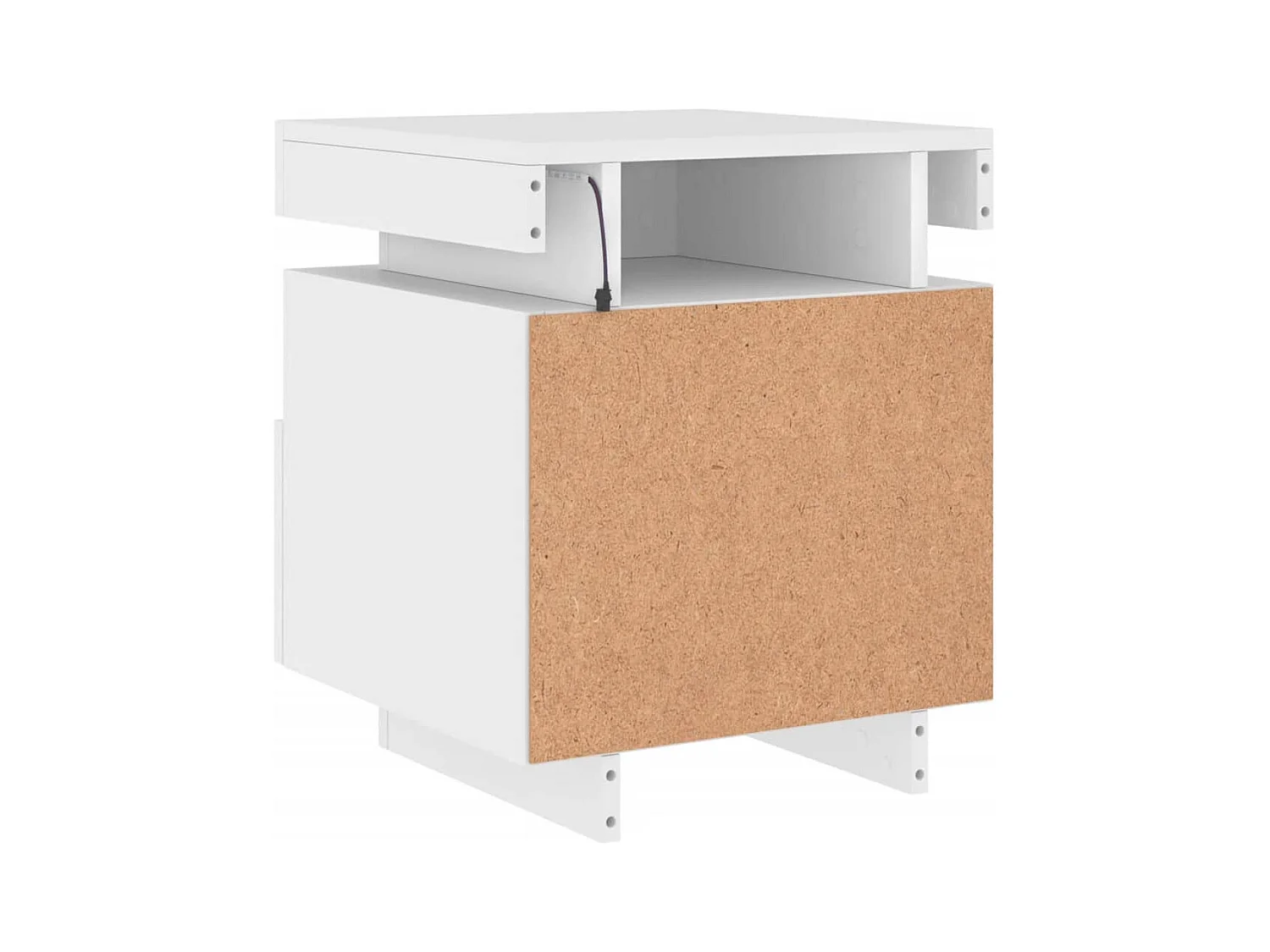 Armoire de chevet avec lumières LED blanc 40x39x48,5 cm