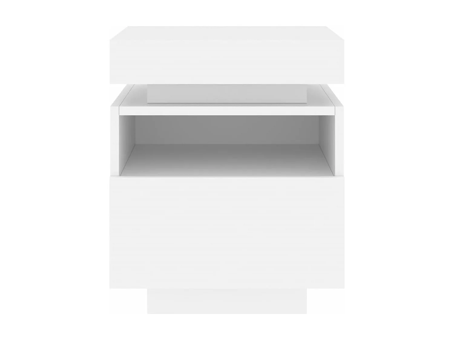 Armoire de chevet avec lumières LED blanc 40x39x48,5 cm