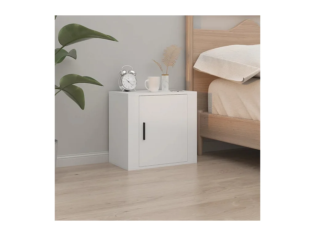 Table de chevet murale Blanc 50x30x47 cm
