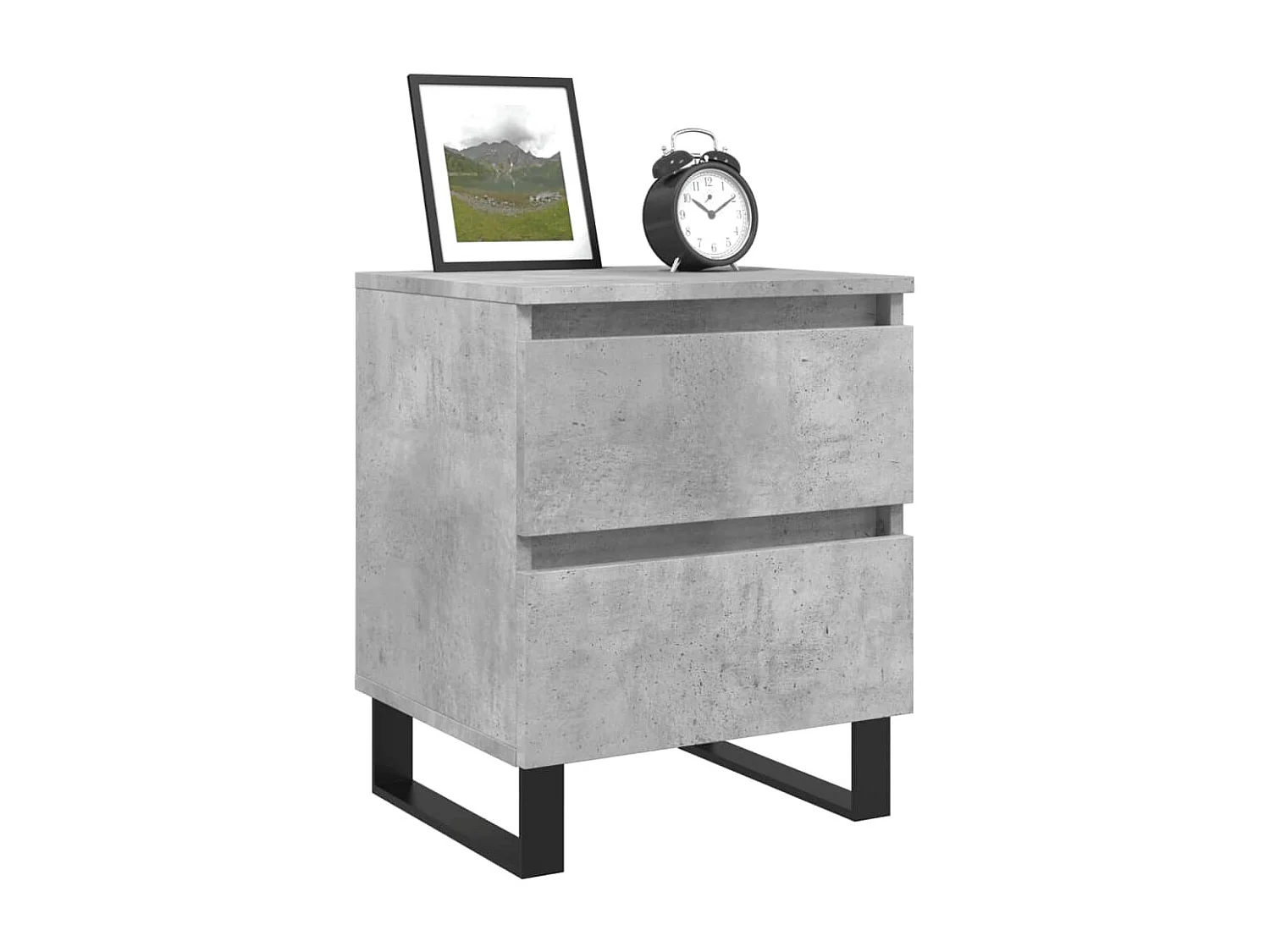 Mesita de noche madera de ingeniería gris hormigón 40x35x50 cm