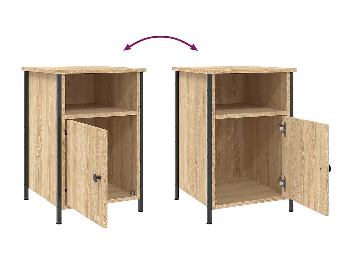 Tables de chevet 2pièces chêne sonoma 40x42x60cm bois d'ingénierie
