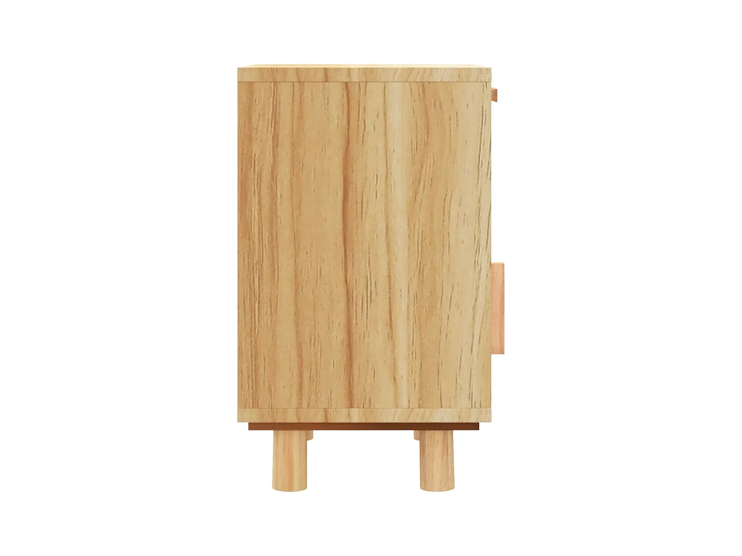 Tables de chevet 2 pièces Marron Bois pin massif et rotin naturel