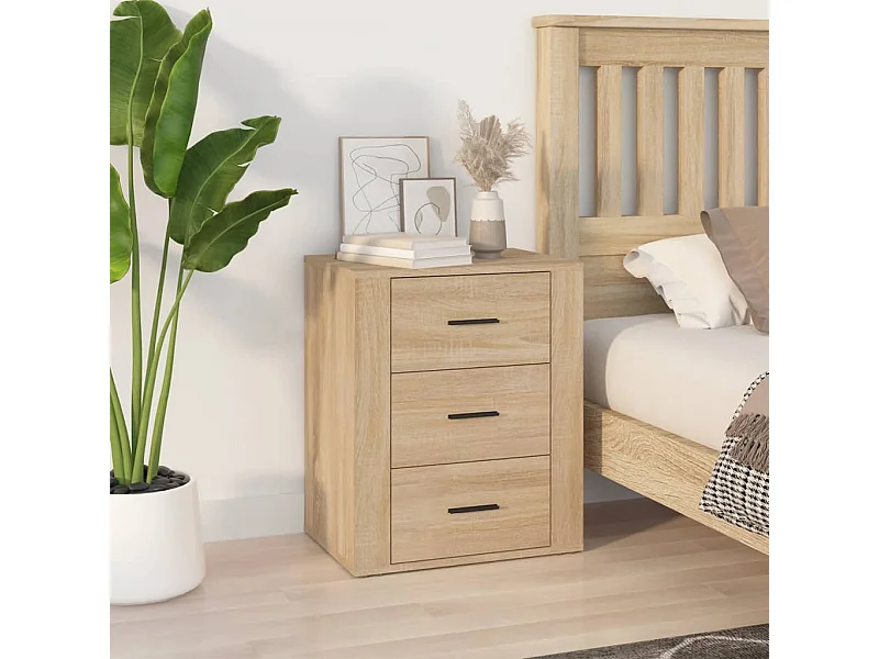 Nachtkastje 50x36x60 cm bewerkt hout sonoma eikenkleurig