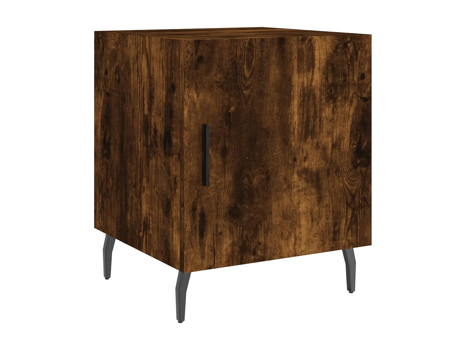 Table de chevet chêne fumé 40x40x50 cm bois d'ingénierie