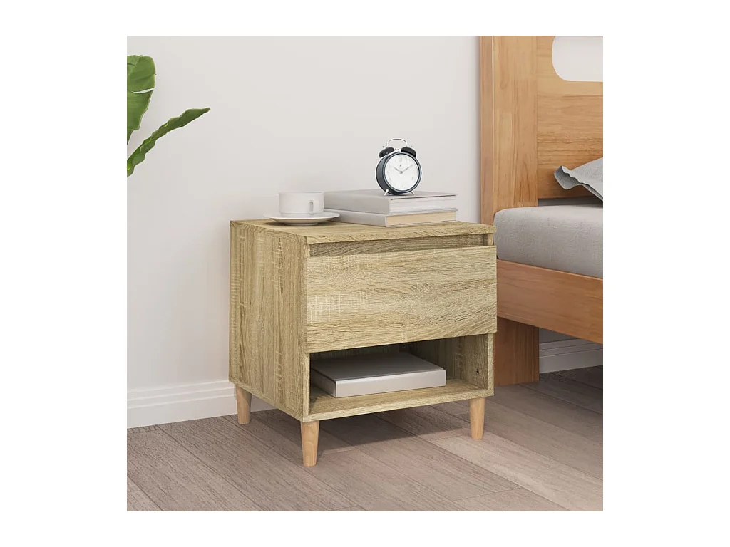 Mesita de noche madera contrachapada roble Sonoma 50x46x50 cm