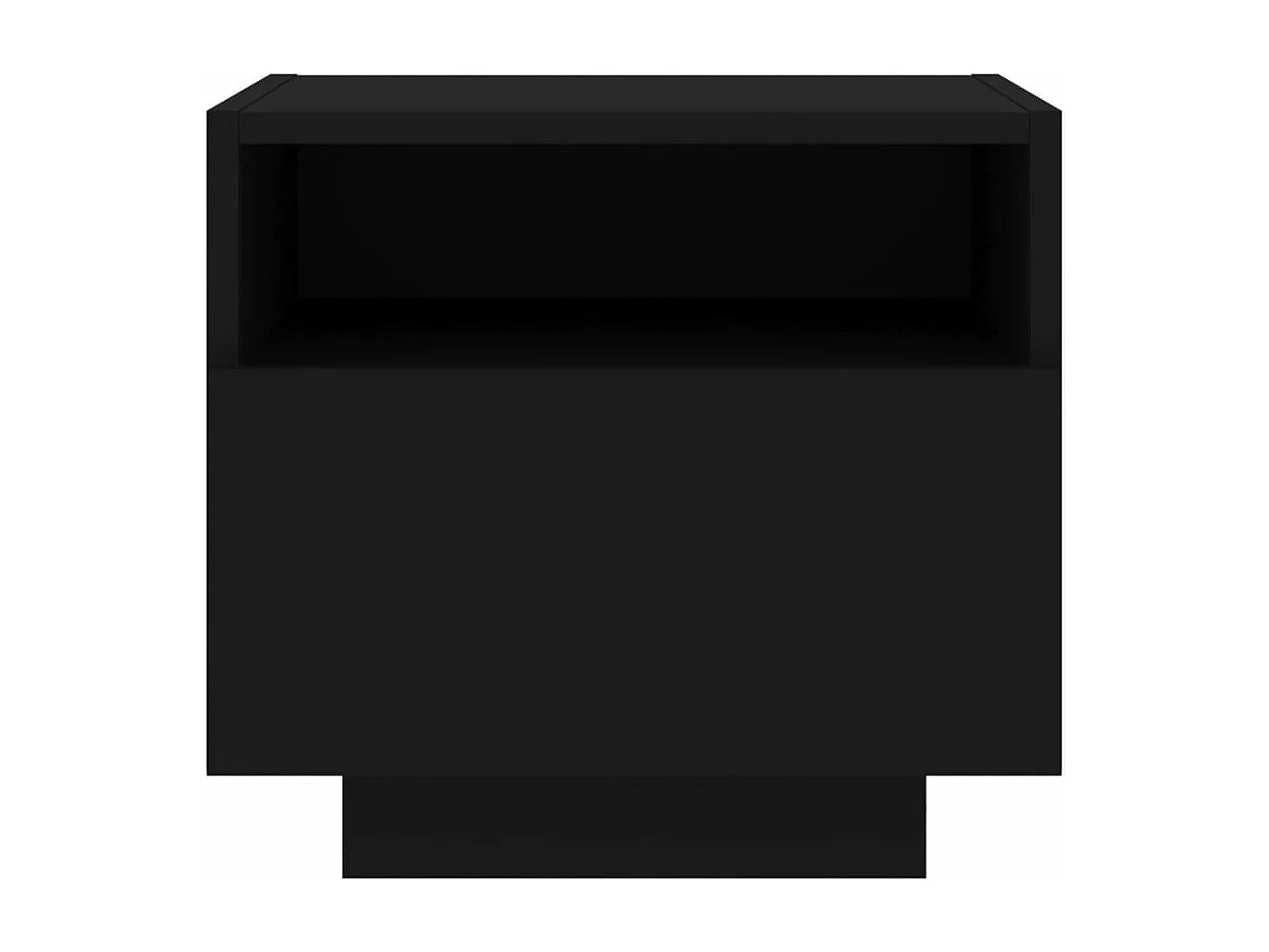 Nachtkastje met LED-verlichting 40x39x37 cm zwart