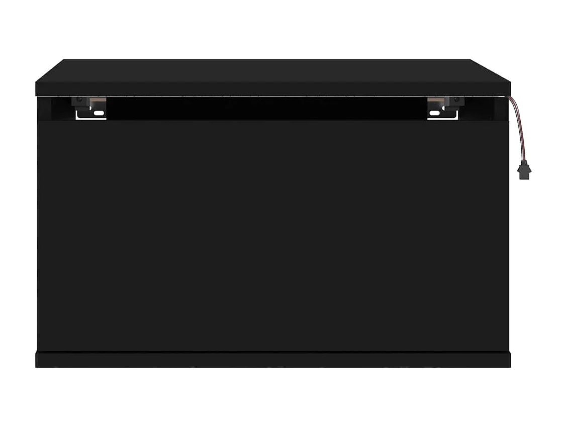 Table de chevet murale avec lumières LED noir