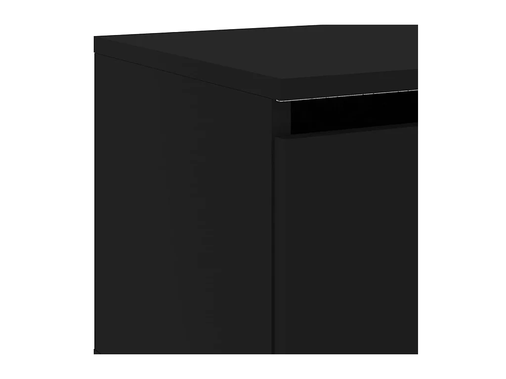 Table de chevet murale avec lumières LED noir