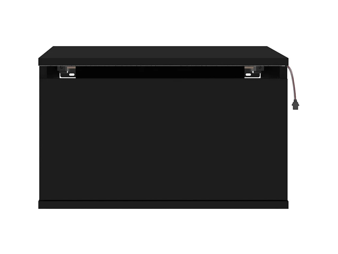 Table de chevet murale avec lumières LED noir