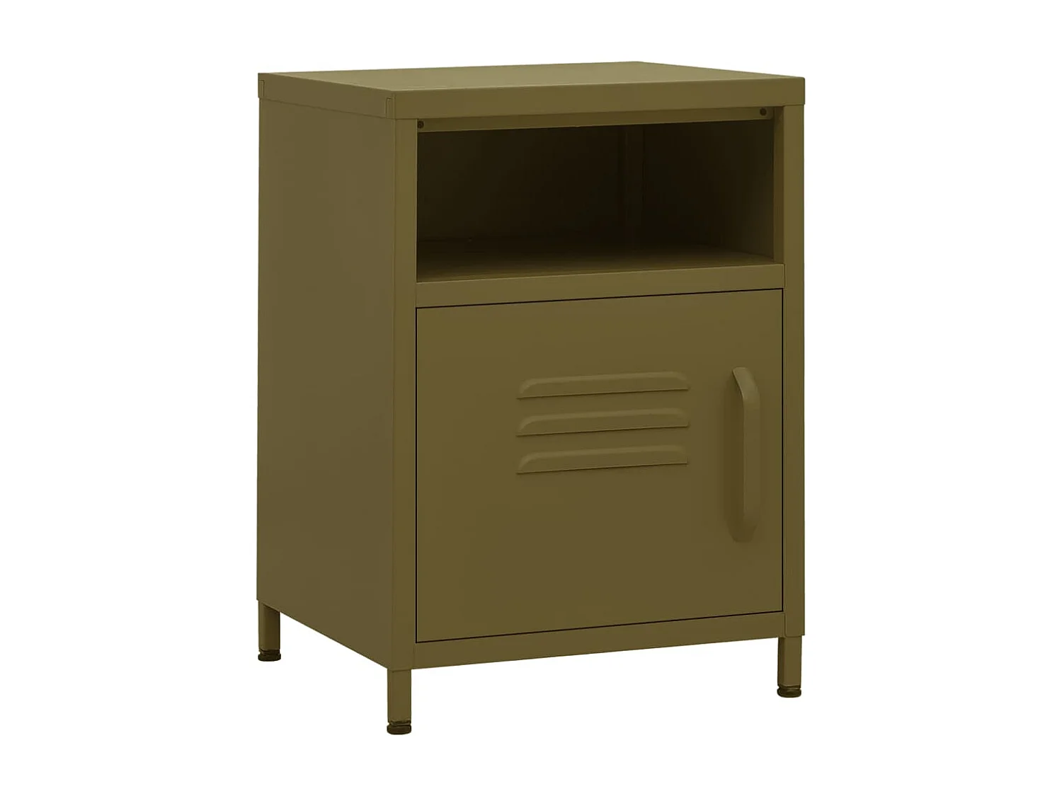 Table de chevet Vert olive 35x35x51 cm Acier