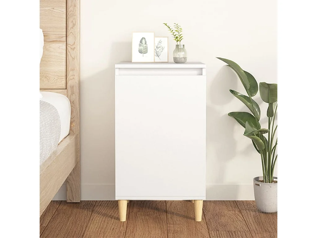 Table de chevet blanc 40x35x70 cm bois d’ingénierie