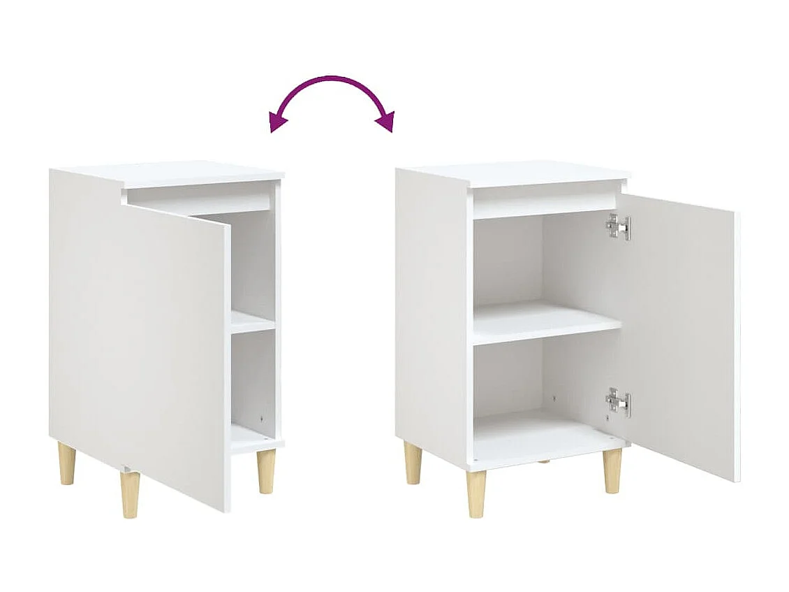 Table de chevet blanc 40x35x70 cm bois d’ingénierie