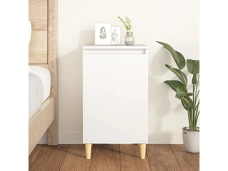 Table de chevet blanc 40x35x70 cm bois d’ingénierie