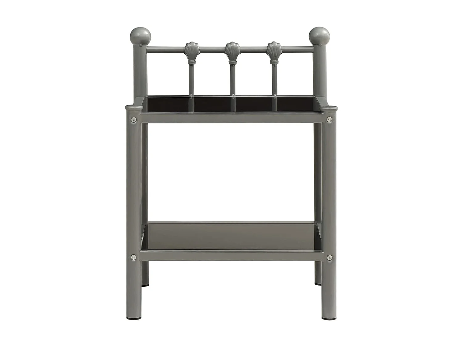 Tables de chevet 2 pièces Gris et noir Métal et verre