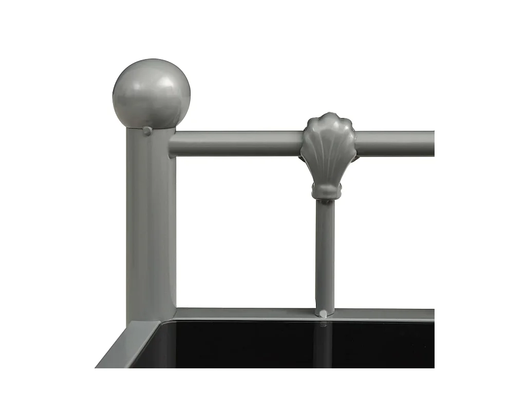 Mesitas de noche 2 unidades metal y vidrio gris y negro