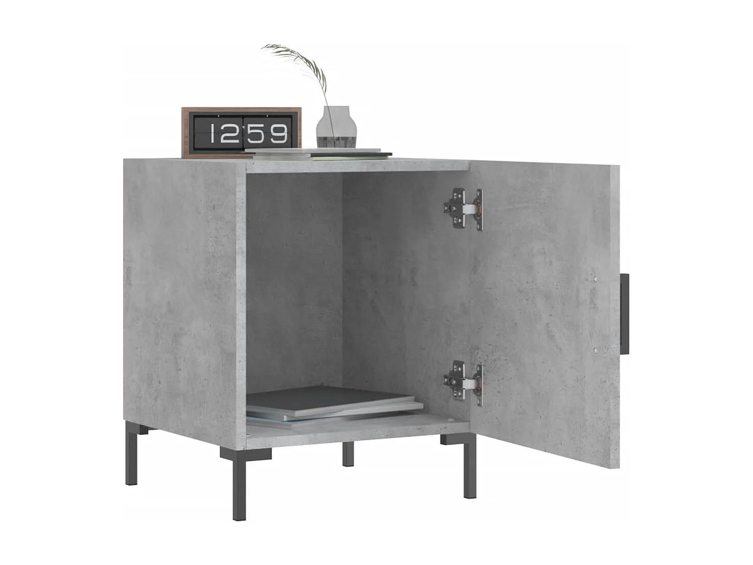 Mesa cabeceira 40x40x50cm derivados de madeira cinzento cimento