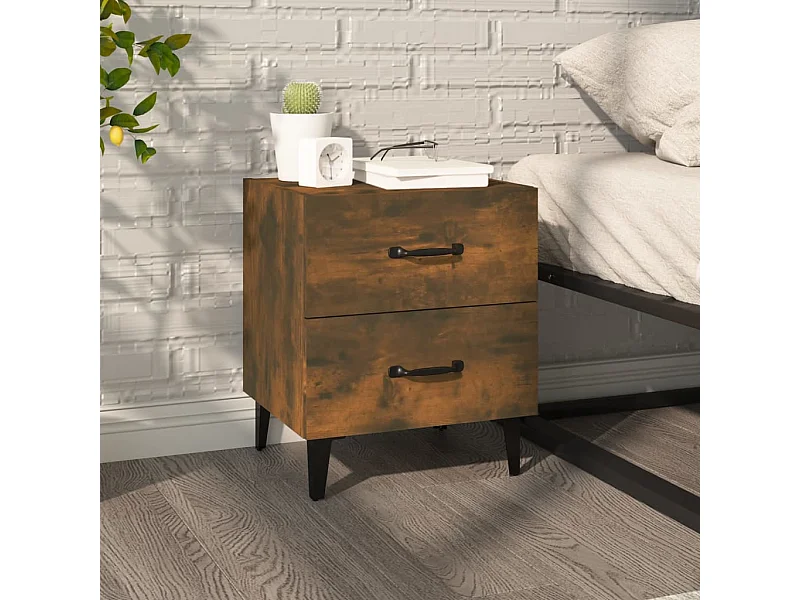 Mesa de cabeceira 40x35x47,5 cm cor carvalho fumado