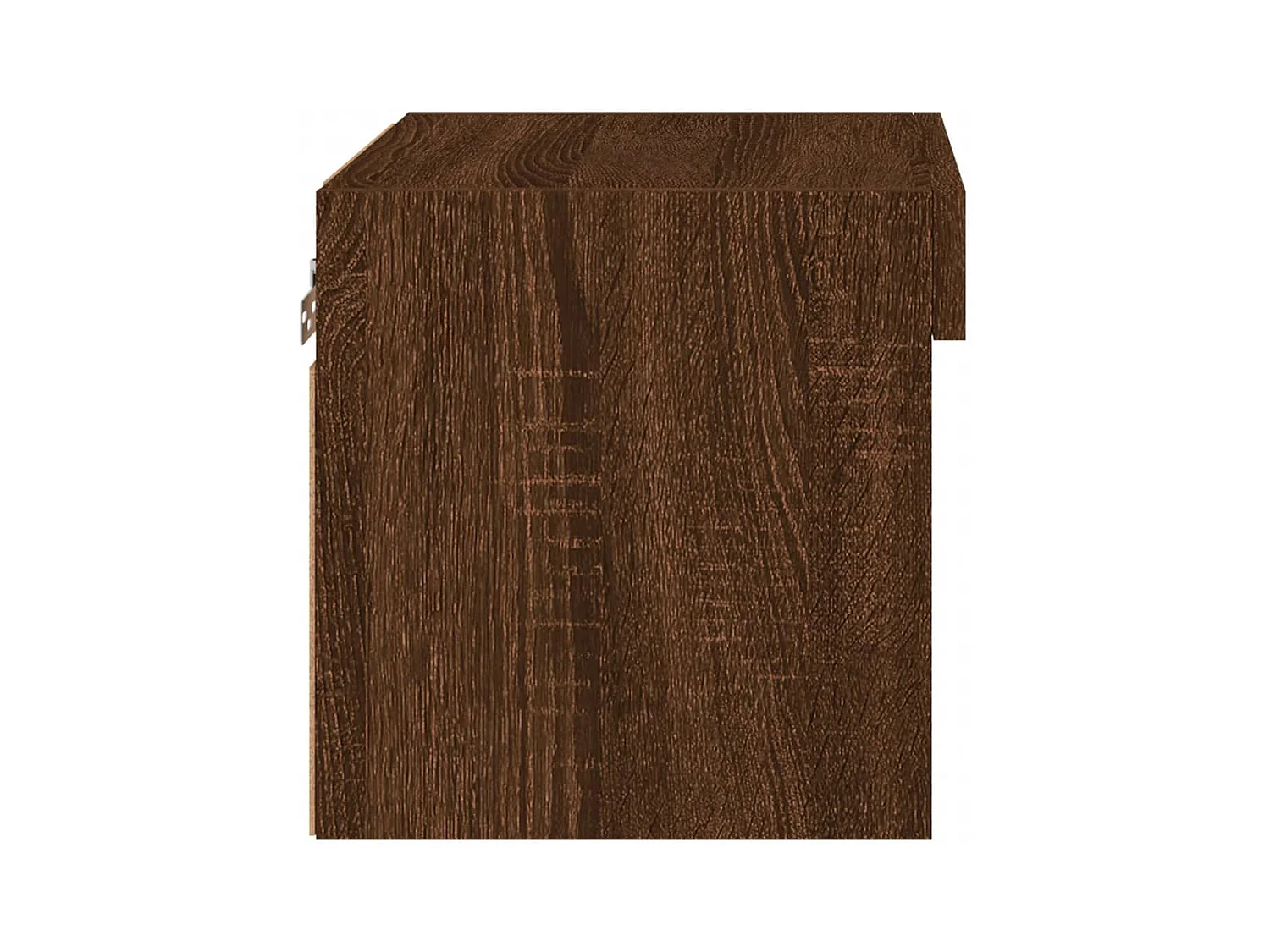 Table de chevet murale avec lumières LED chêne marron