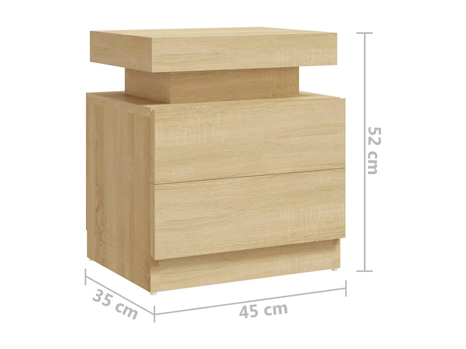 Mesa de cabeceira 45x35x52 cm aglomerado carvalho sonoma