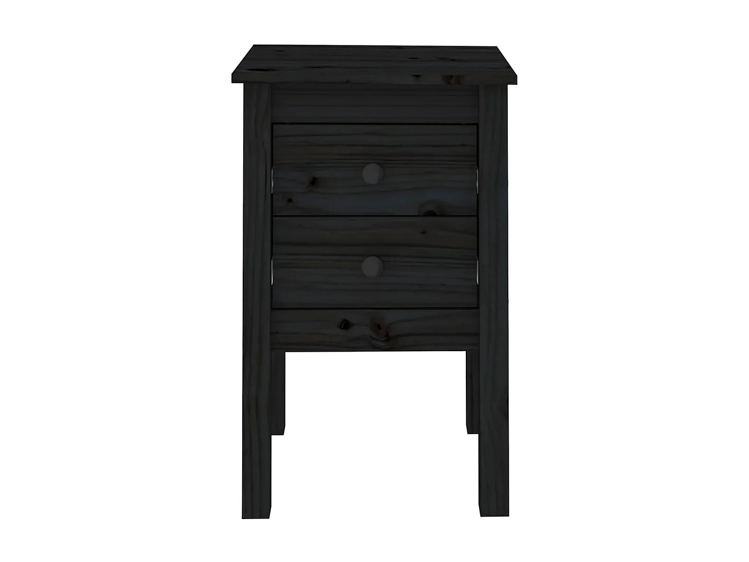 Nachtkastjes 2 st 40x35x61,5 cm massief grenenhout zwart