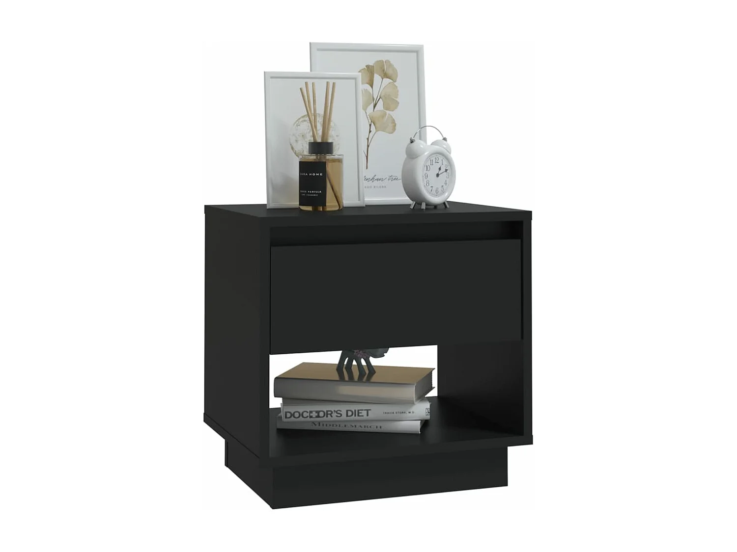 Table de chevet Noir 45x34x44 cm Aggloméré