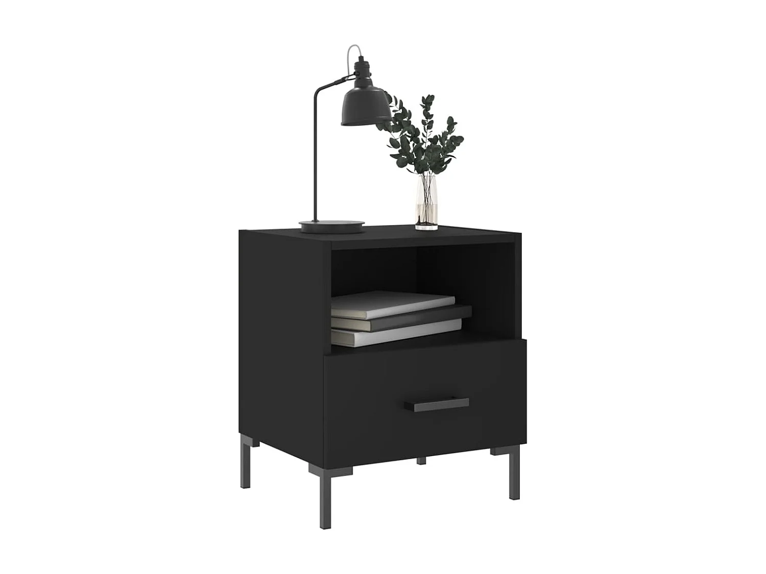 Tables de chevet 2 pièces noir 40x35x47,5 cm bois d’ingénierie