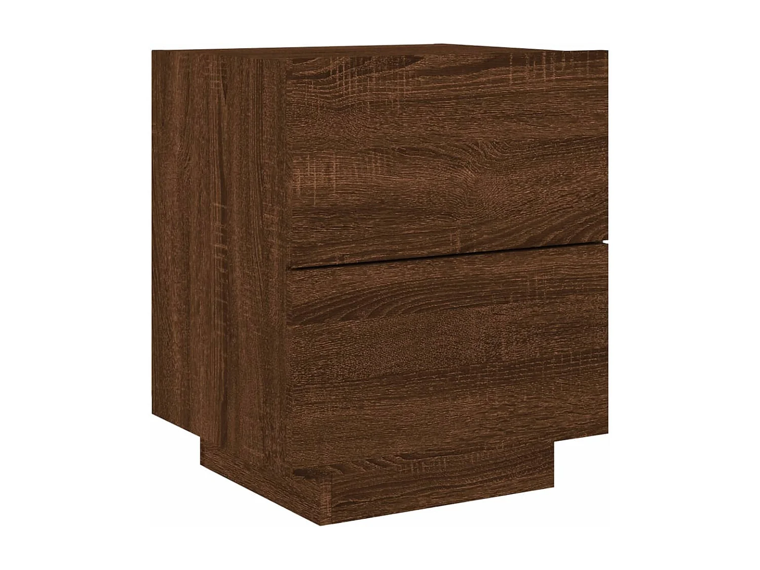 Armoire de chevet et lumières LED chêne marron bois ingénierie