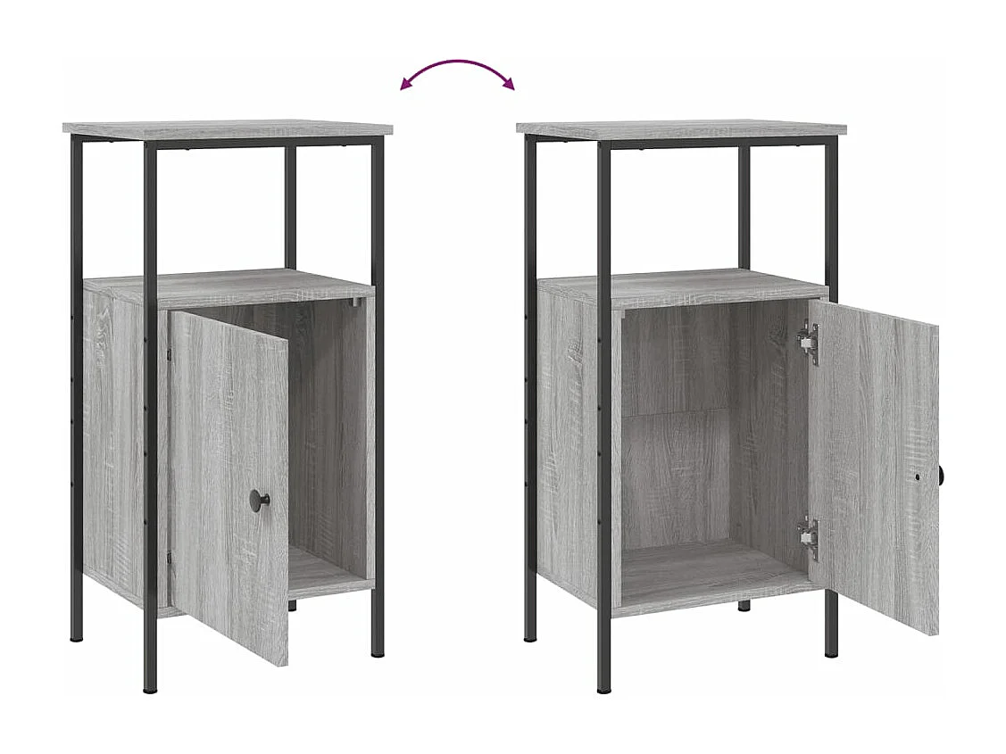 Table de chevet sonoma gris 41x31x80 cm bois d'ingénierie