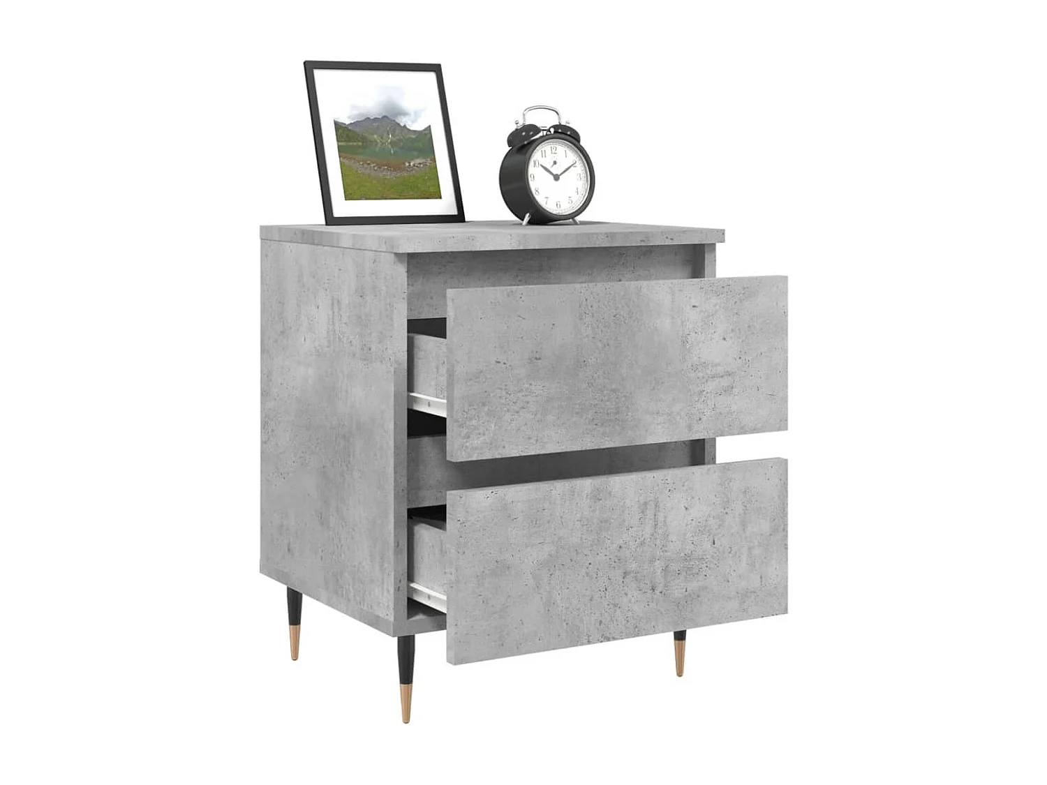 Table de chevet gris béton 40x35x50 cm bois d’ingénierie