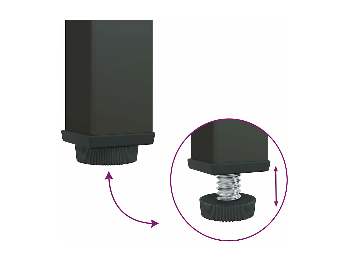 Table de chevet noir 50x35x60 cm verre et acier